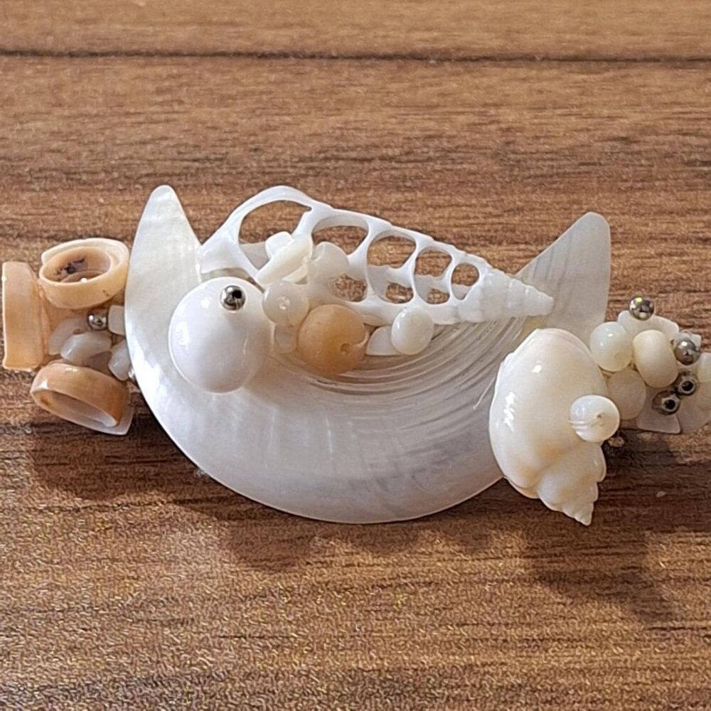 Vintage Seashells & Mother of Pearl Hair Clip/Barrette